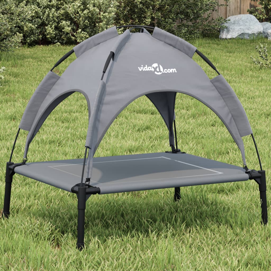 Lit Pour Chien Avec Auvent Tissu Oxford Et Acier