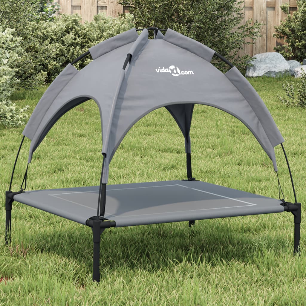 Lit Pour Chien Avec Auvent Tissu Oxford Et Acier
