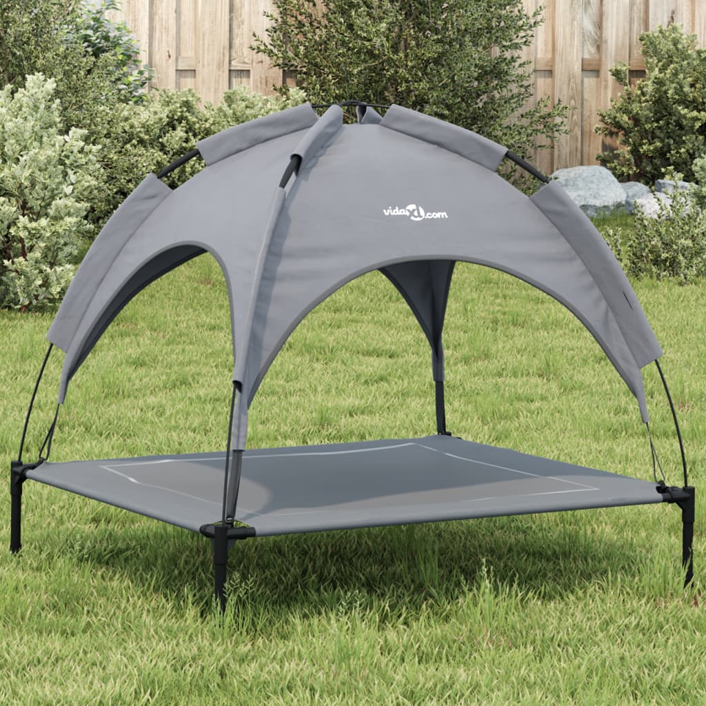 Lit Pour Chien Avec Auvent Tissu Oxford Et Acier
