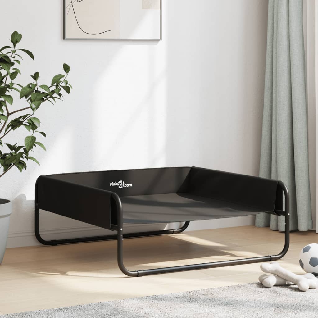 Lit Surélevé Pour Chien Anthracite Tissu Oxford Et Acier