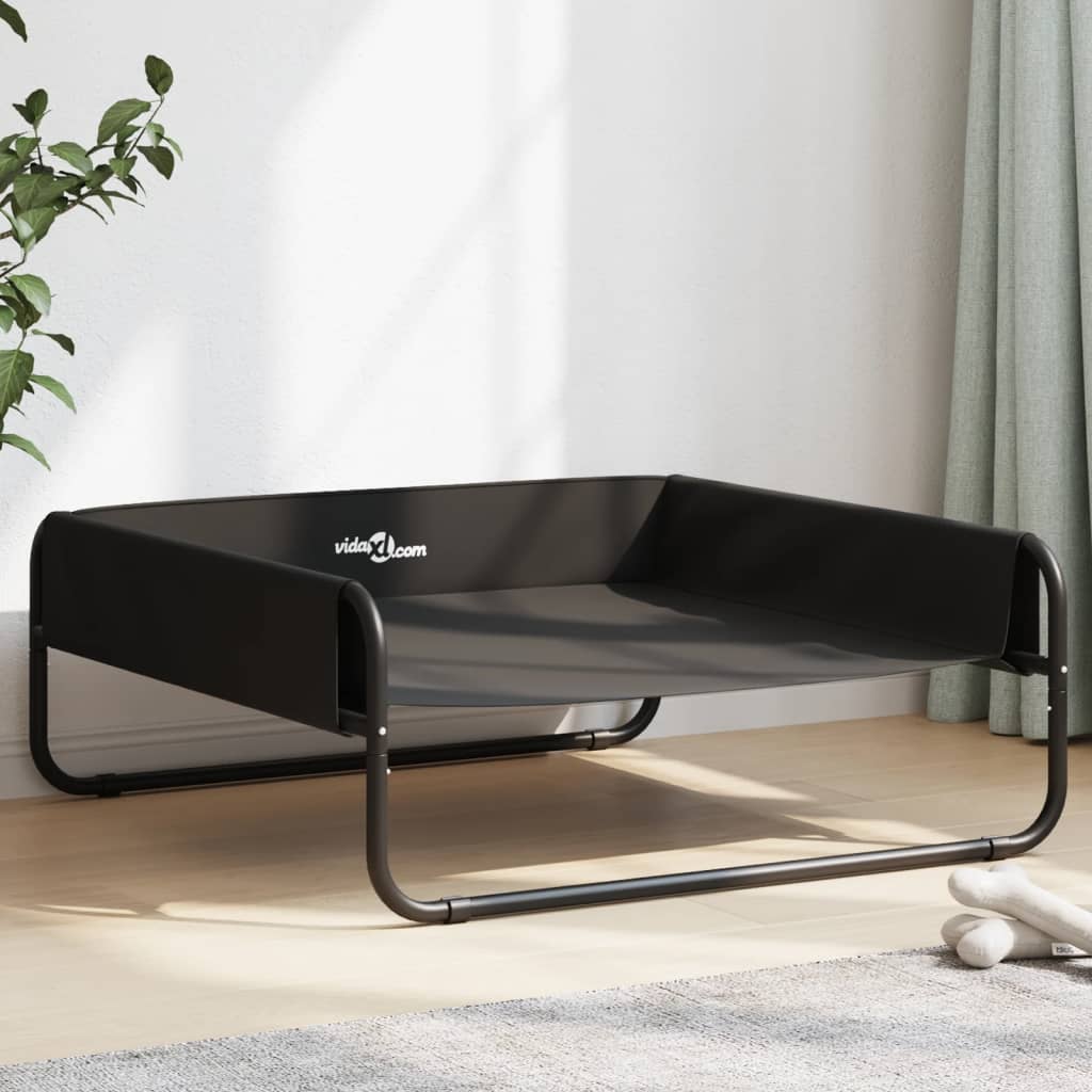 Lit Surélevé Pour Chien Anthracite Tissu Oxford Et Acier