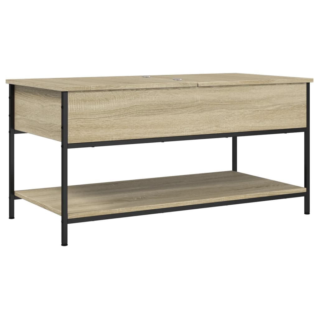 Table Basse 100X50X50Cm Bois D'ingénierie Et Métal