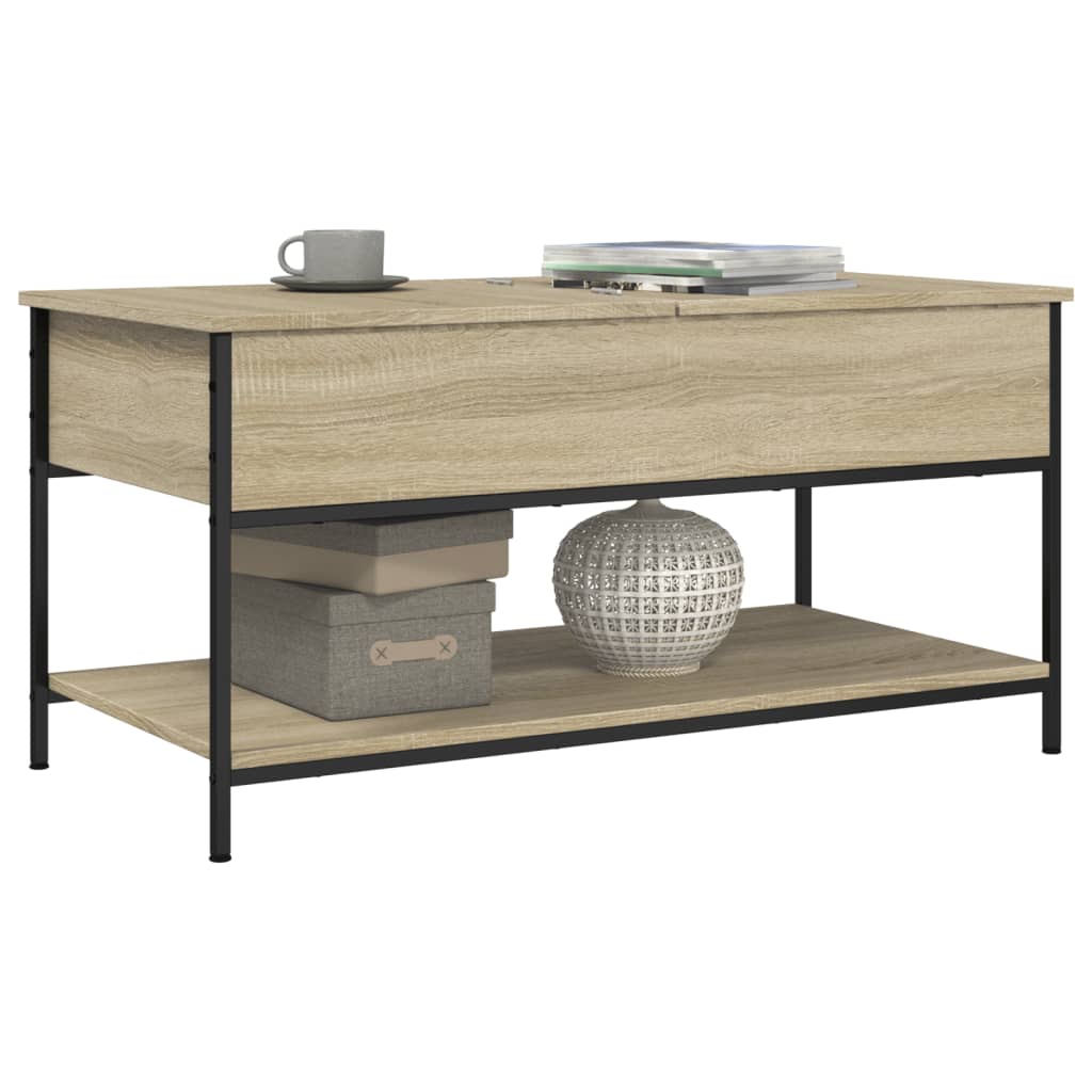 Table Basse 100X50X50Cm Bois D'ingénierie Et Métal
