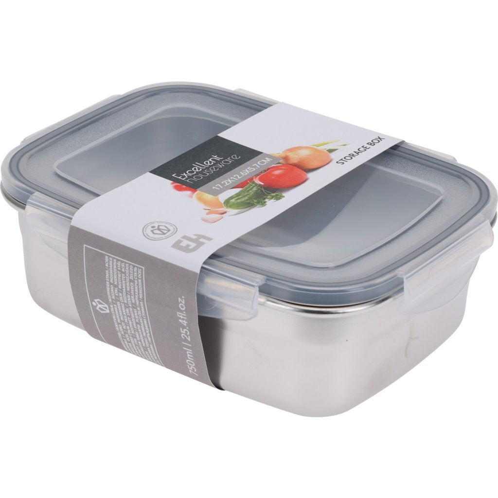 Excellent Houseware Voorraaddoos 750 Ml Rvs/Grijs