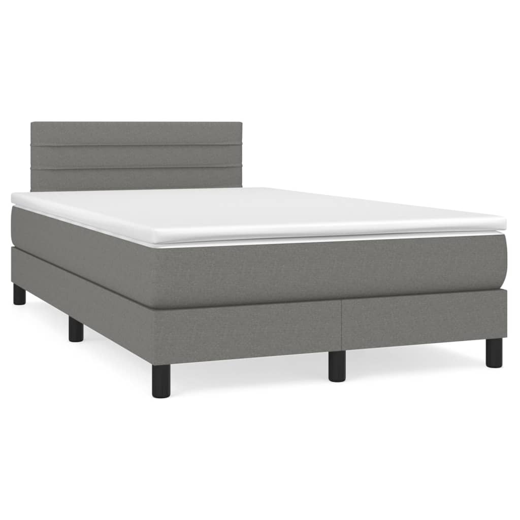 Lit À Ressorts Avec Tête De Lit Tissu