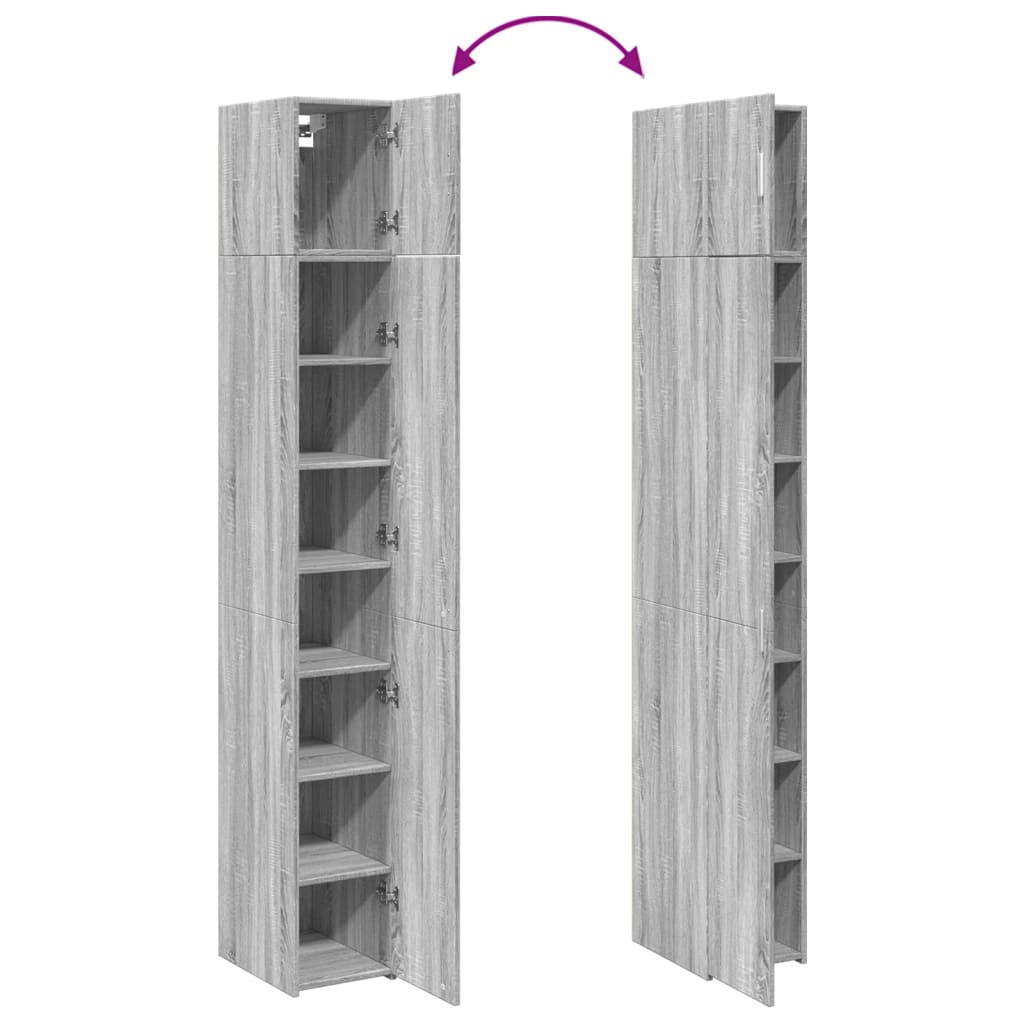 Armoire De Rangement Mince 30X42,5X225 Cm Sonoma Gris