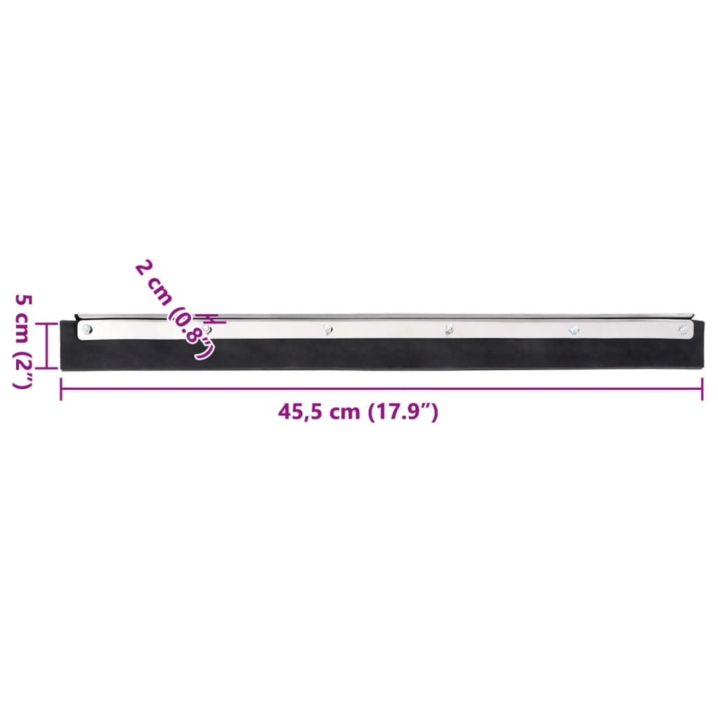 Têtes De Raclette De Sol 5 Pcs 45,5X2X5 Cm Acier Et Caoutchouc
