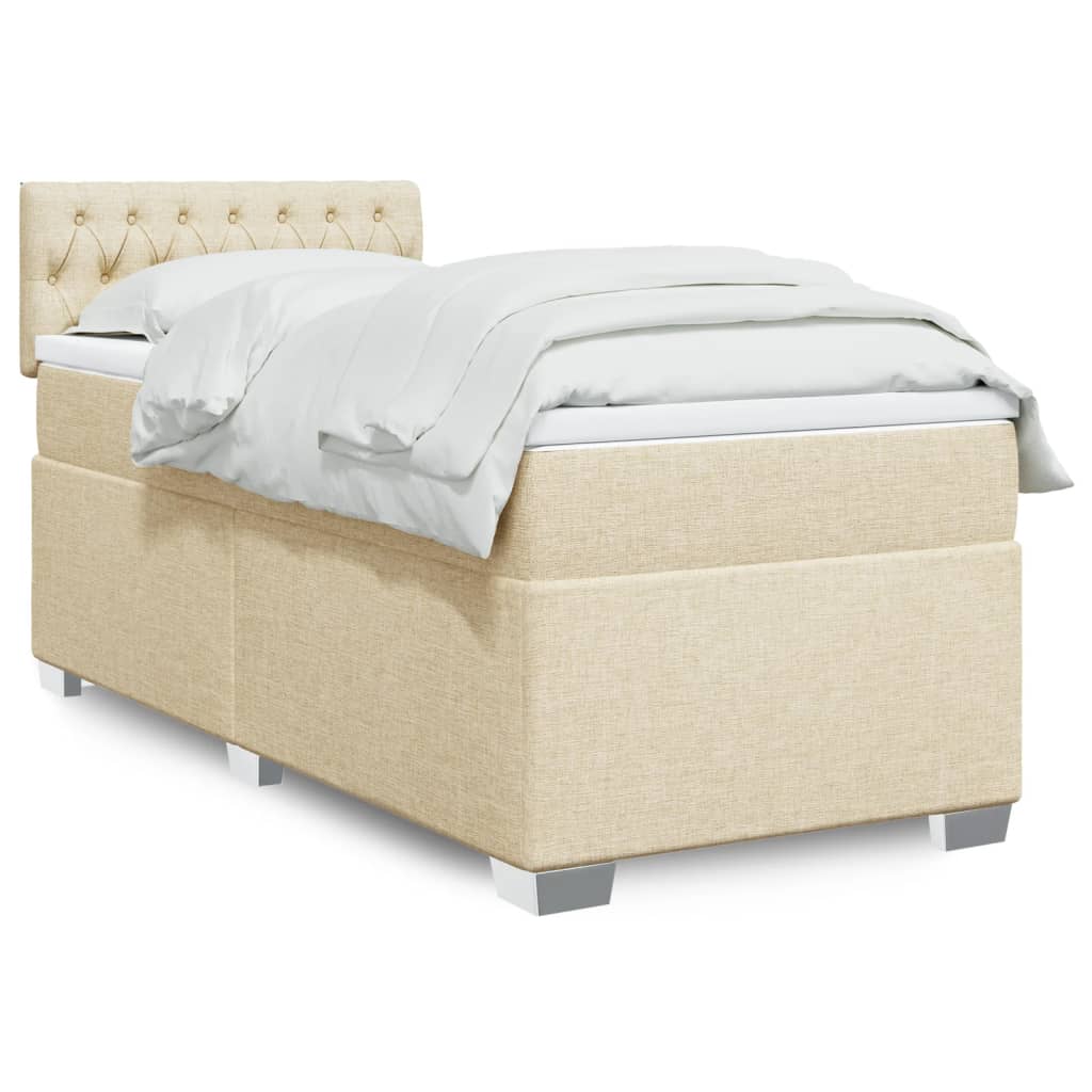 Lit Boxspring Avec Matelas Tissu