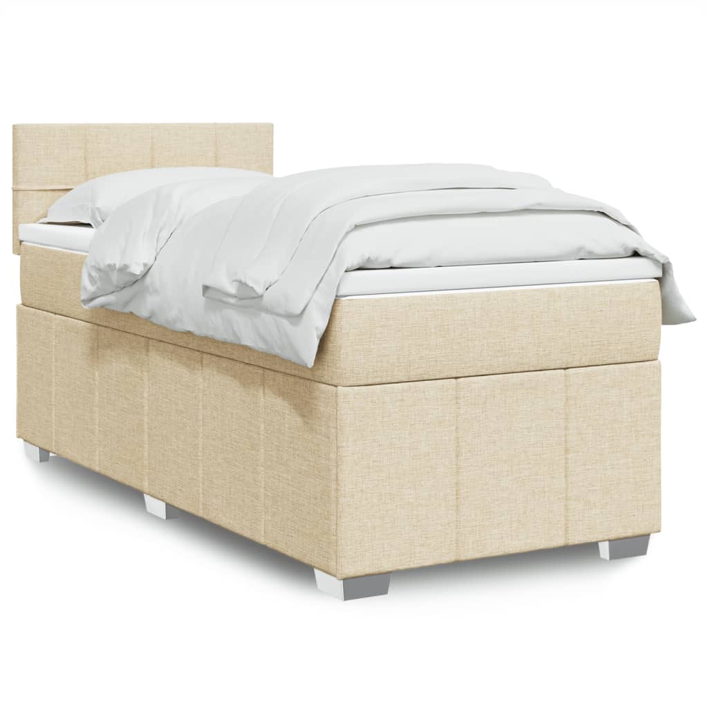 Sommier À Lattes De Lit Avec Matelas 120X200Cm Tissu