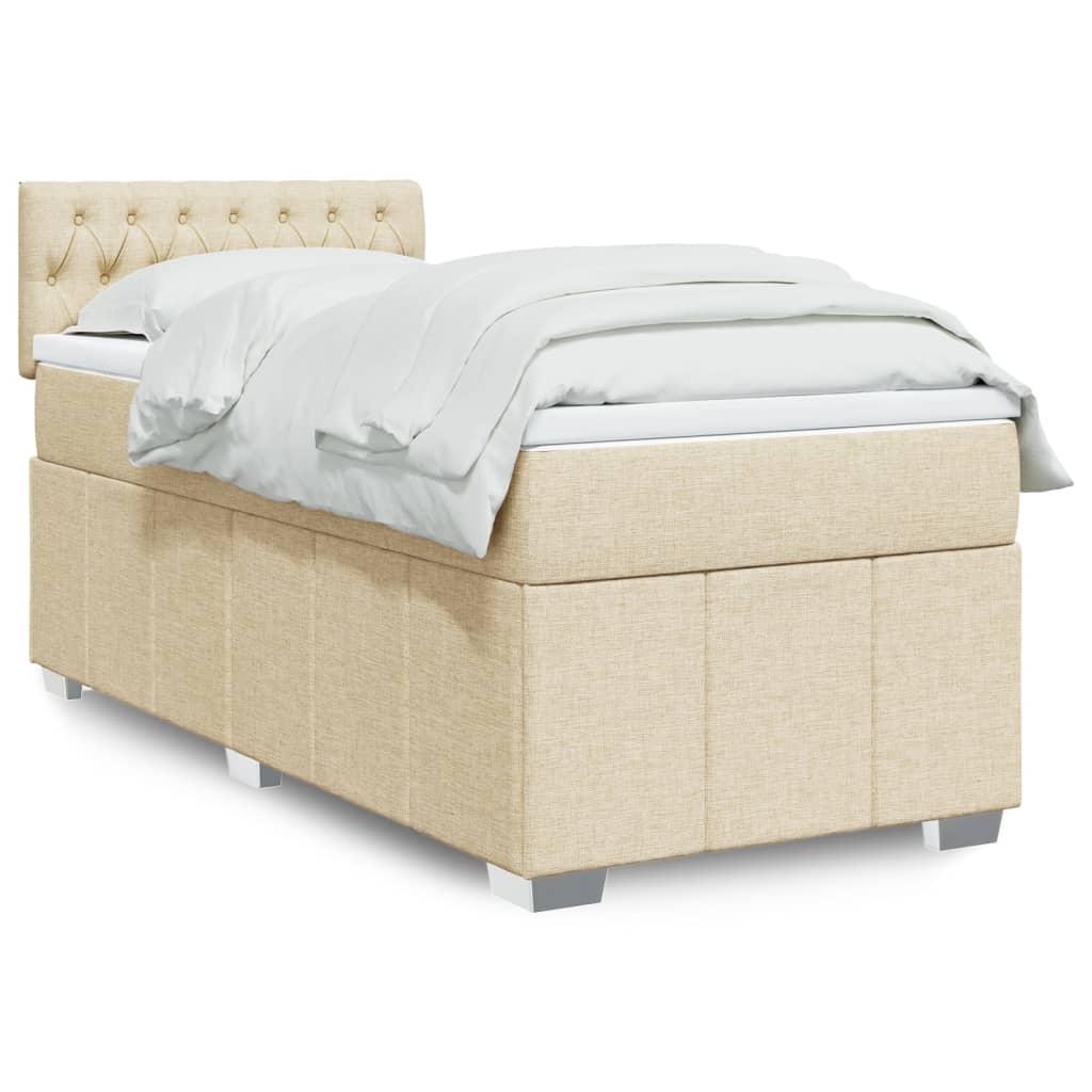 Sommier À Lattes De Lit Avec Matelas 120X200Cm Tissu