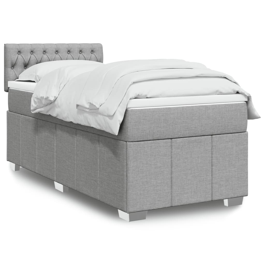 Sommier À Lattes De Lit Avec Matelas 120X200Cm Tissu