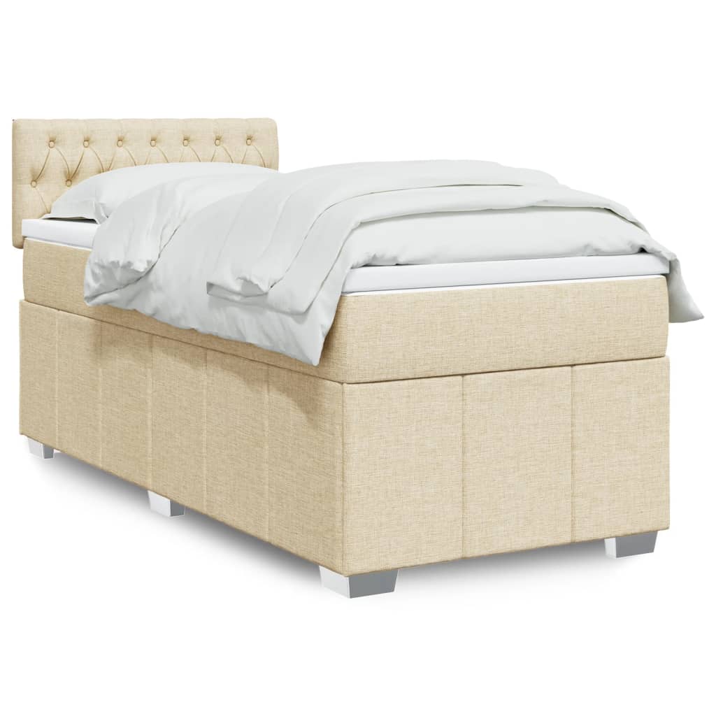 Sommier À Lattes De Lit Avec Matelas 120X200Cm Tissu