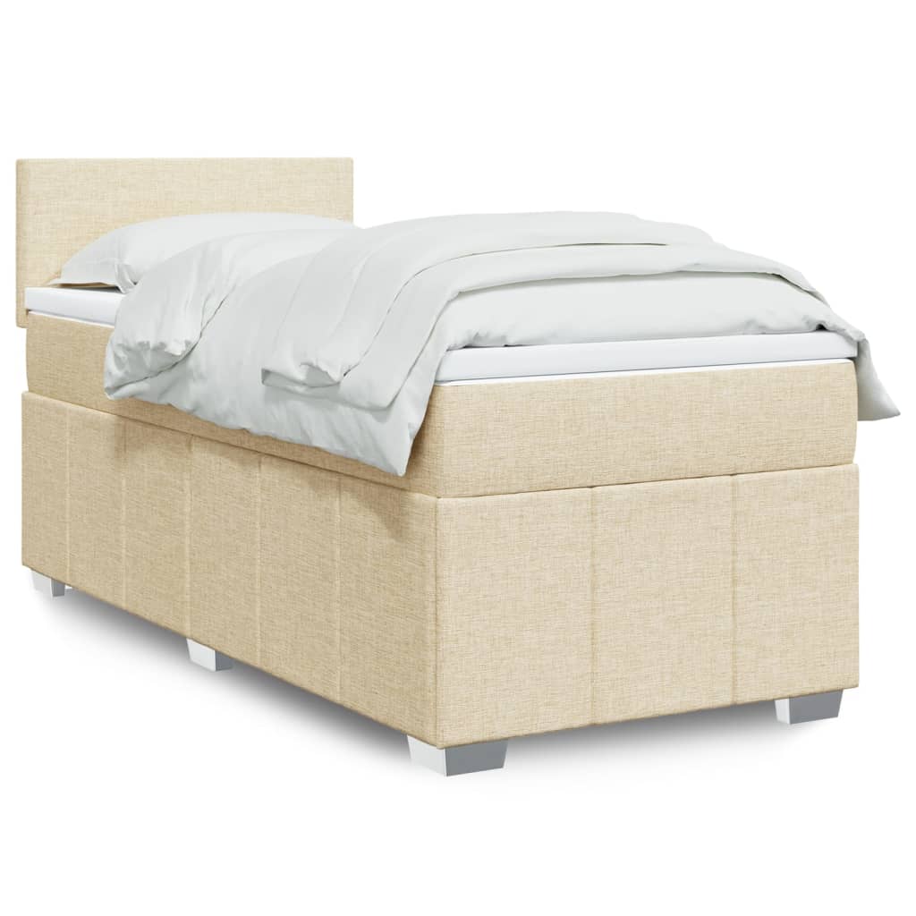 Sommier À Lattes De Lit Avec Matelas 120X200Cm Tissu