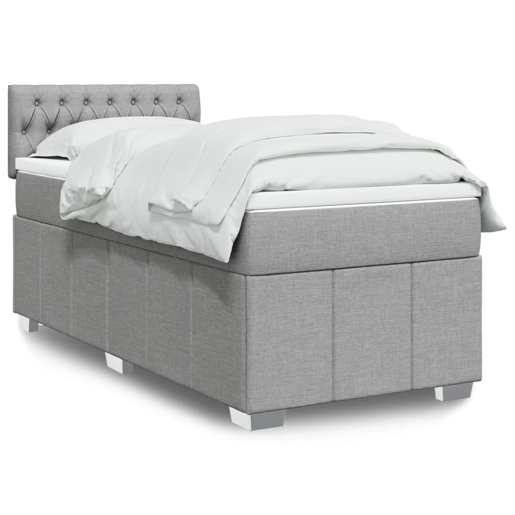 Sommier À Lattes De Lit Avec Matelas 120X200Cm Tissu