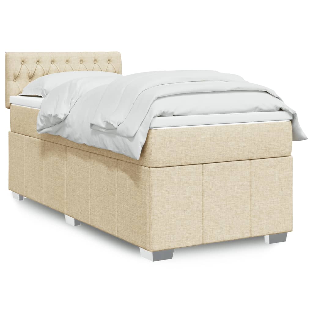 Sommier À Lattes De Lit Avec Matelas 120X200Cm Tissu