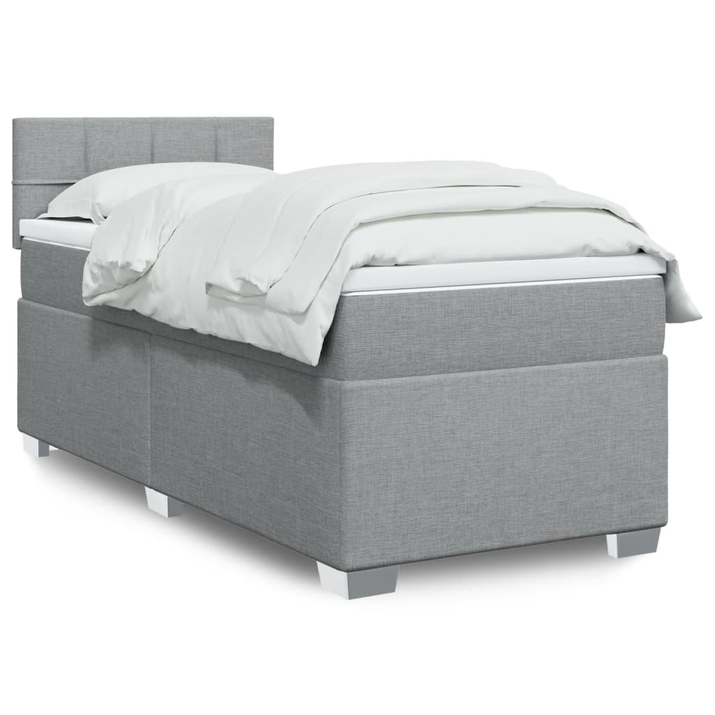 Lit De Box Spring Avec Matelas Et Led Tissu