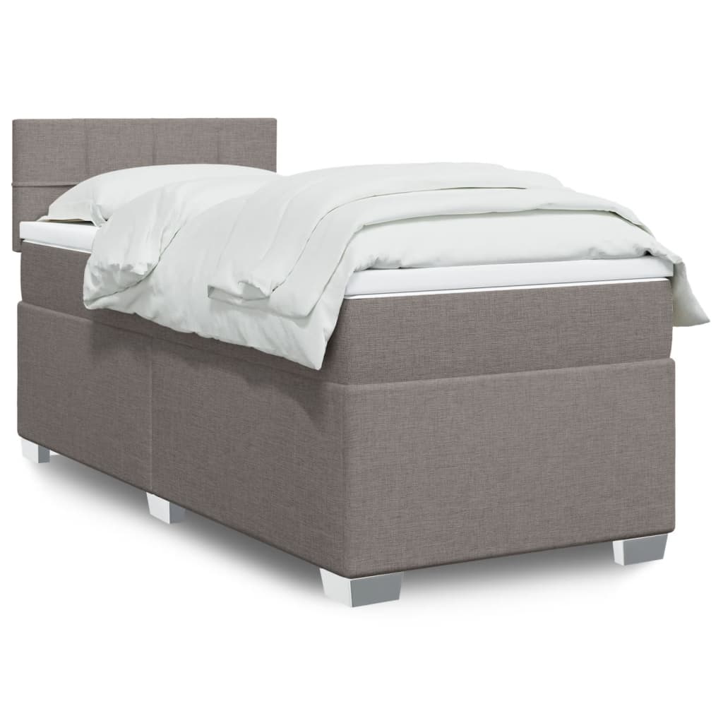 Lit De Box Spring Avec Matelas Et Led Tissu