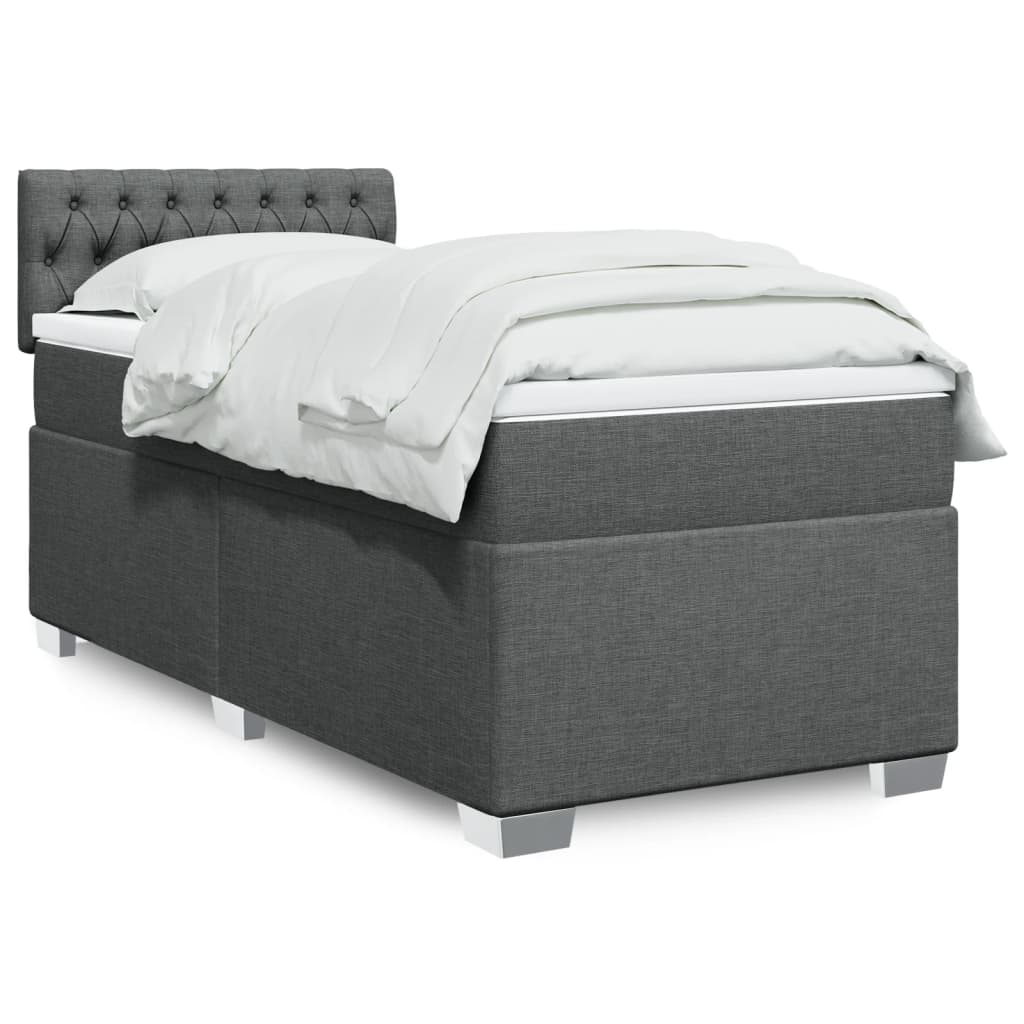 Lit De Box Spring Avec Matelas Et Led Tissu