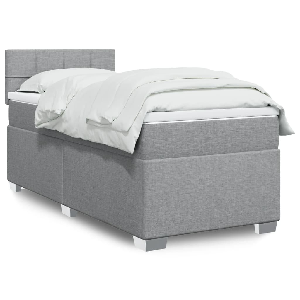 Lit De Box Spring Avec Matelas Et Led Tissu