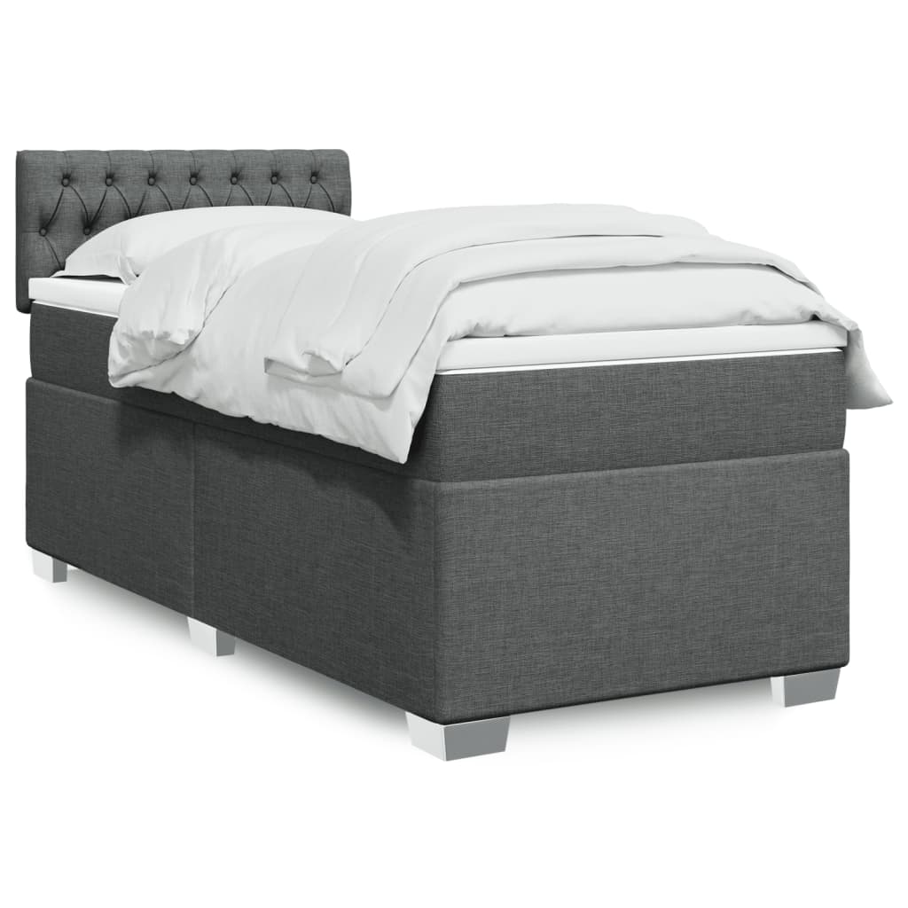Lit De Box Spring Avec Matelas Et Led Tissu