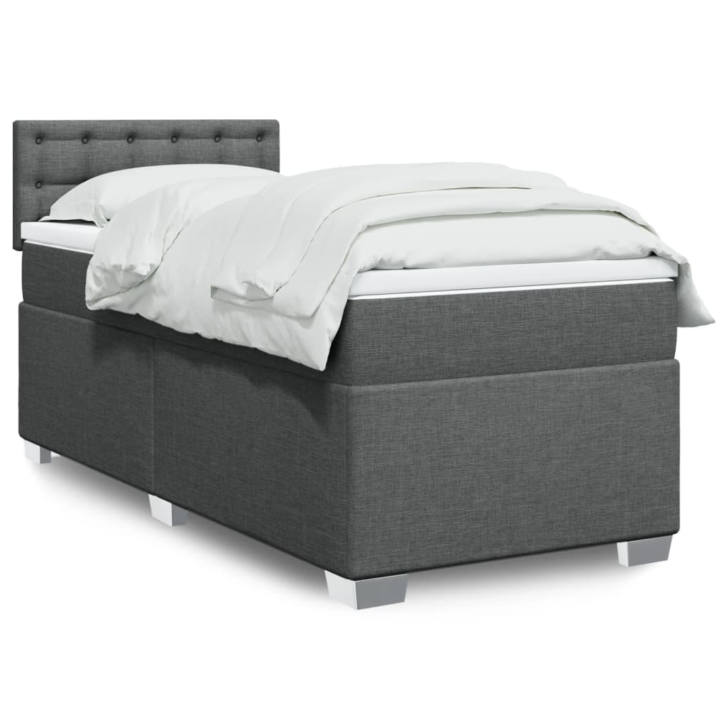 Lit De Box Spring Avec Matelas Et Led Tissu