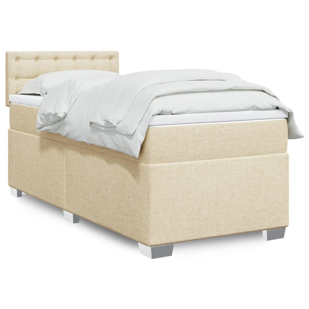 Lit De Box Spring Avec Matelas Et Led Tissu