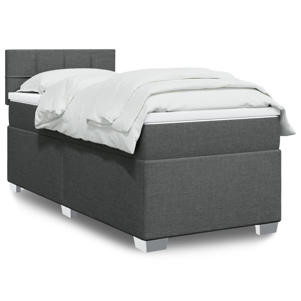 Lit De Box Spring Avec Matelas Et Led Tissu