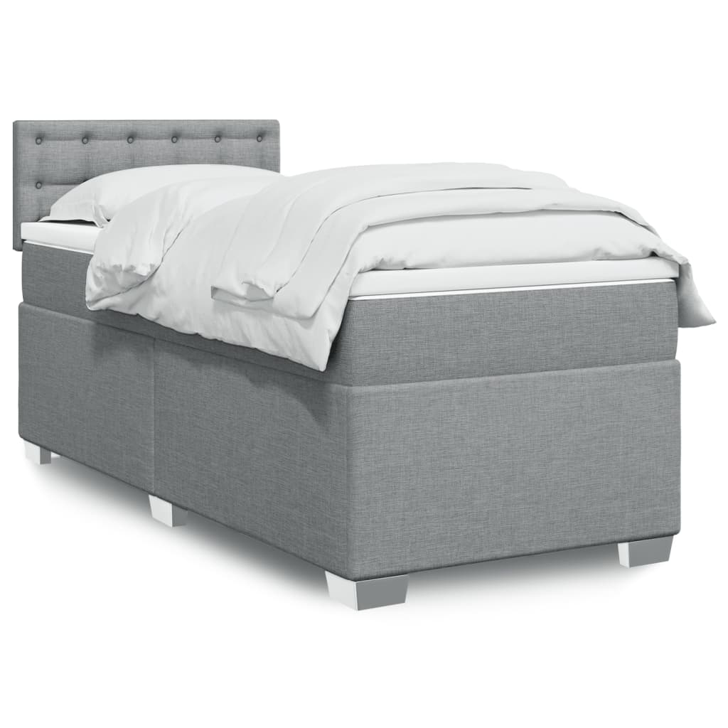Lit De Box Spring Avec Matelas Et Led Tissu