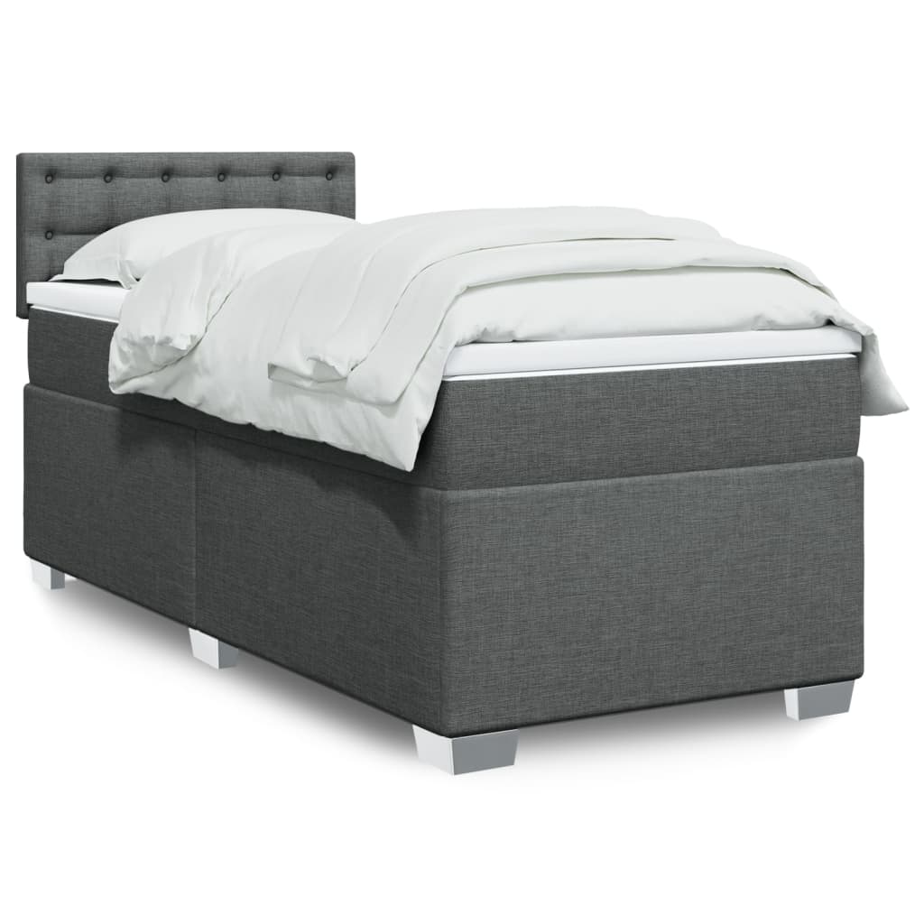 Lit De Box Spring Avec Matelas Et Led Tissu