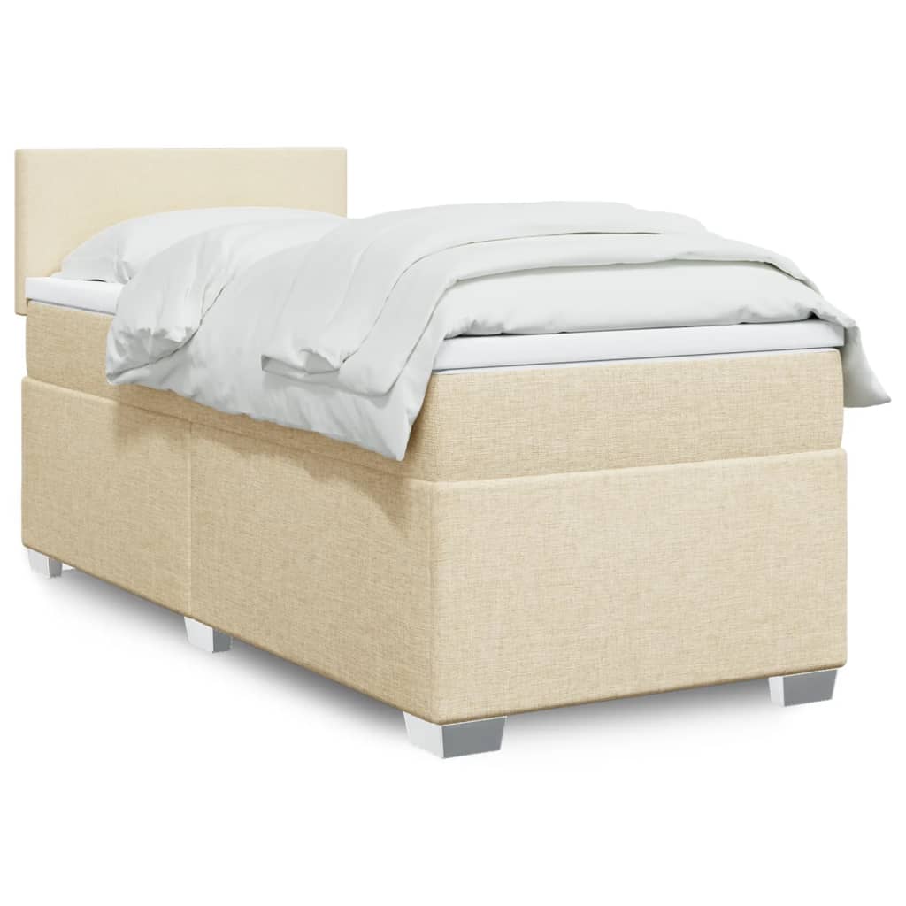 Lit De Box Spring Avec Matelas Et Led Tissu