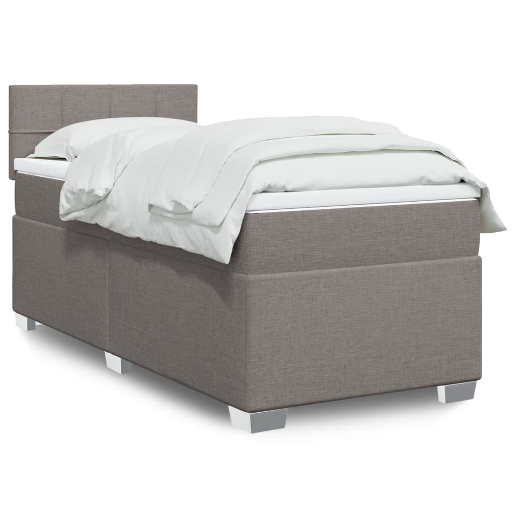 Lit De Box Spring Avec Matelas Et Led Tissu