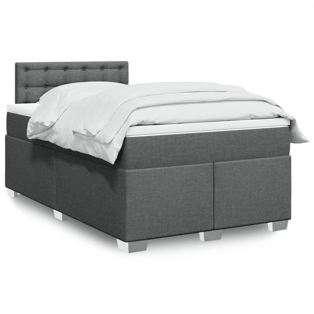 Lit De Box Spring Avec Matelas Et Led Tissu