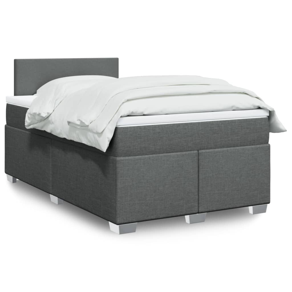Lit De Box Spring Avec Matelas Et Led Tissu