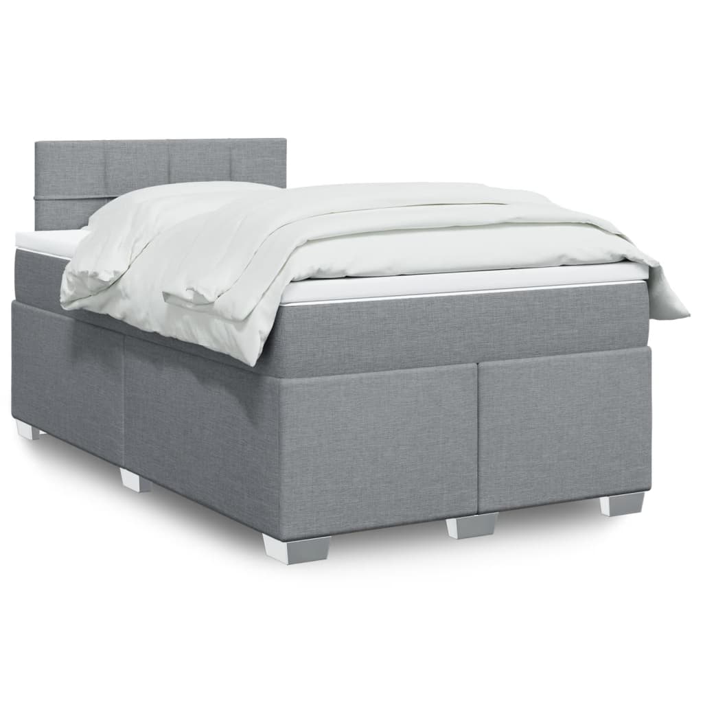 Lit De Box Spring Avec Matelas Et Led Tissu