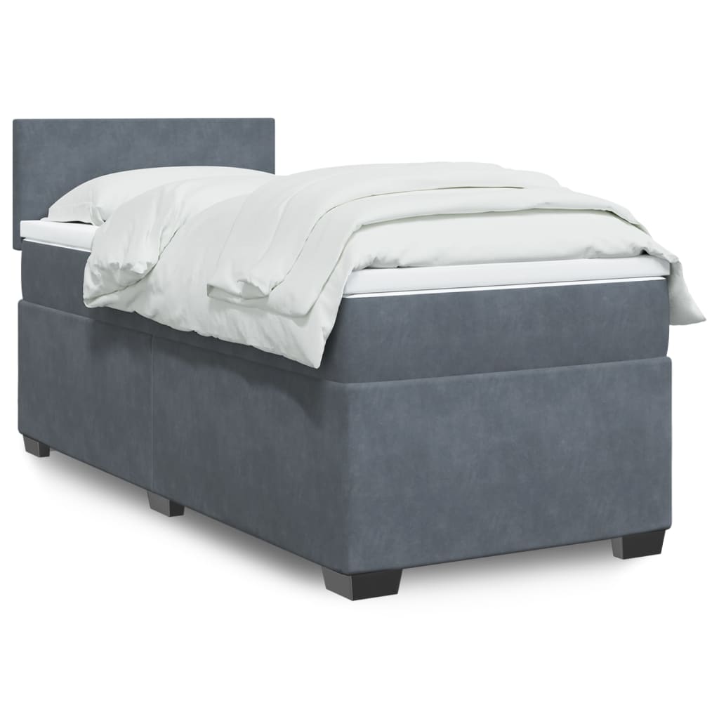 Lit De Box Spring Avec Matelas Et Led Velours