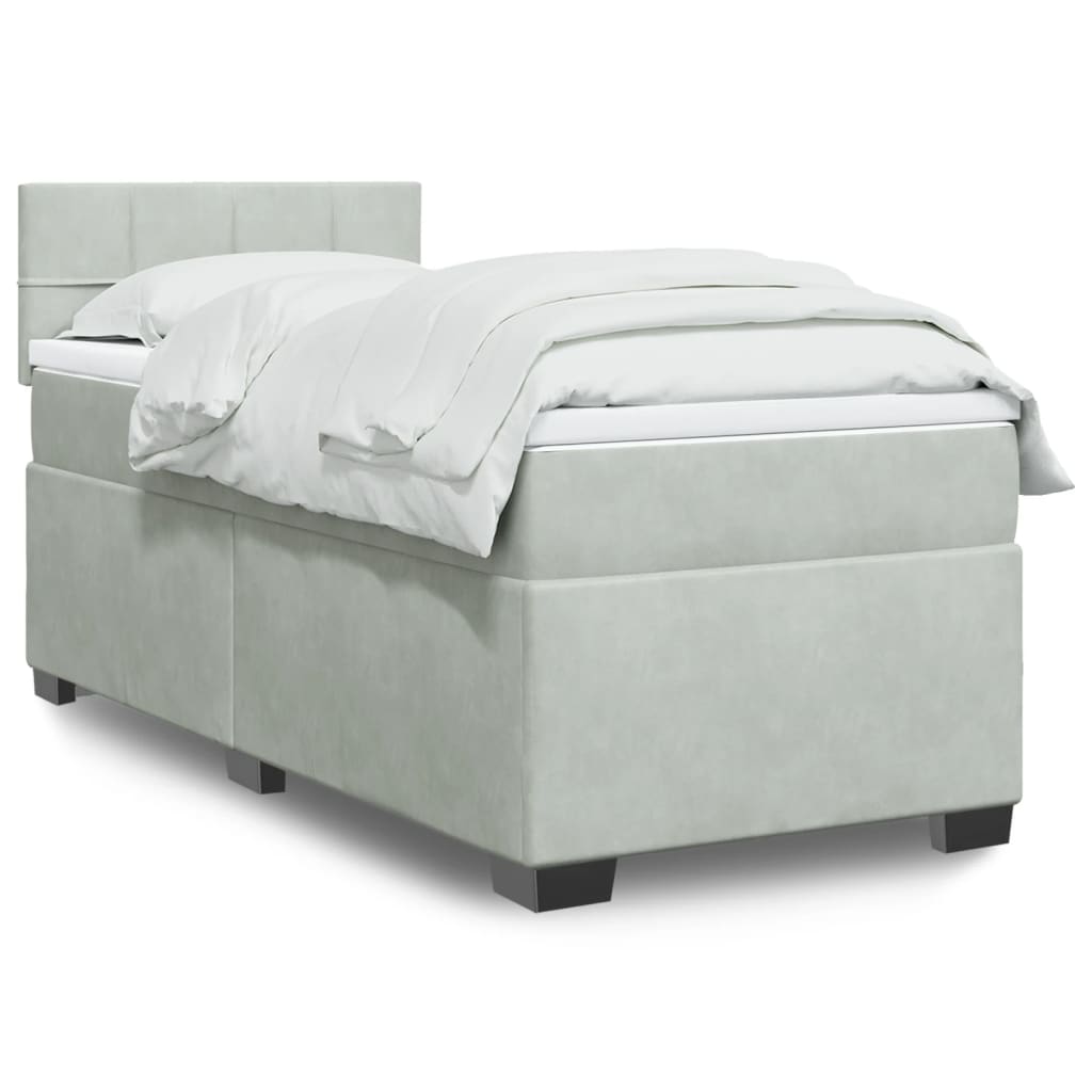 Lit De Box Spring Avec Matelas Et Led Velours