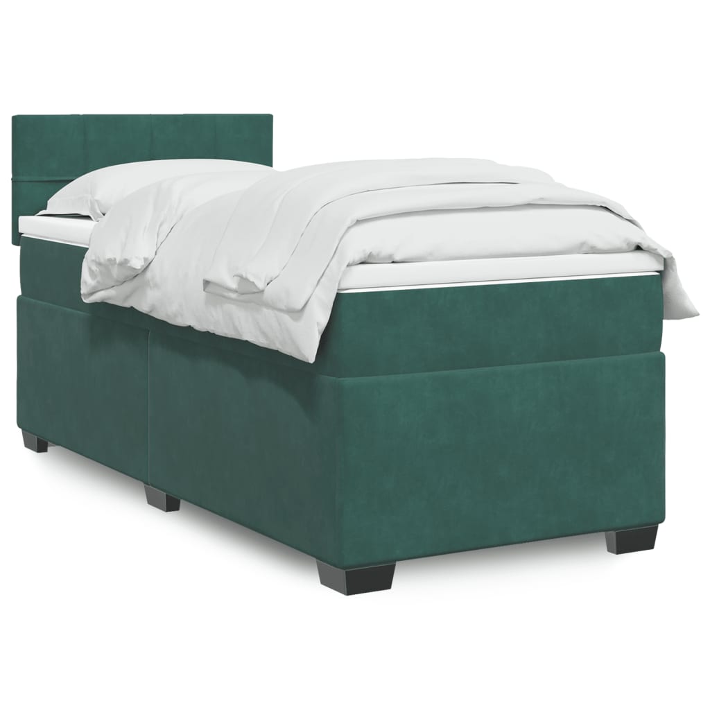 Lit De Box Spring Avec Matelas Et Led Velours