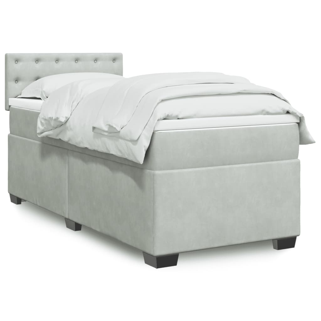 Lit De Box Spring Avec Matelas Et Led Velours