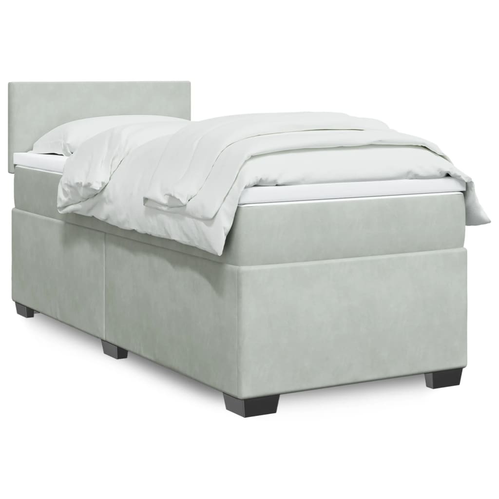 Lit De Box Spring Avec Matelas Et Led Velours