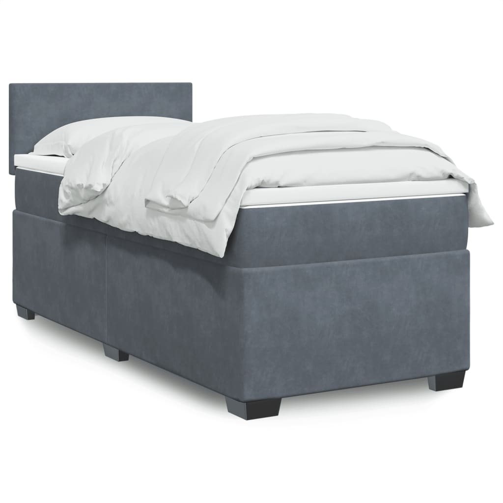 Lit De Box Spring Avec Matelas Et Led Velours