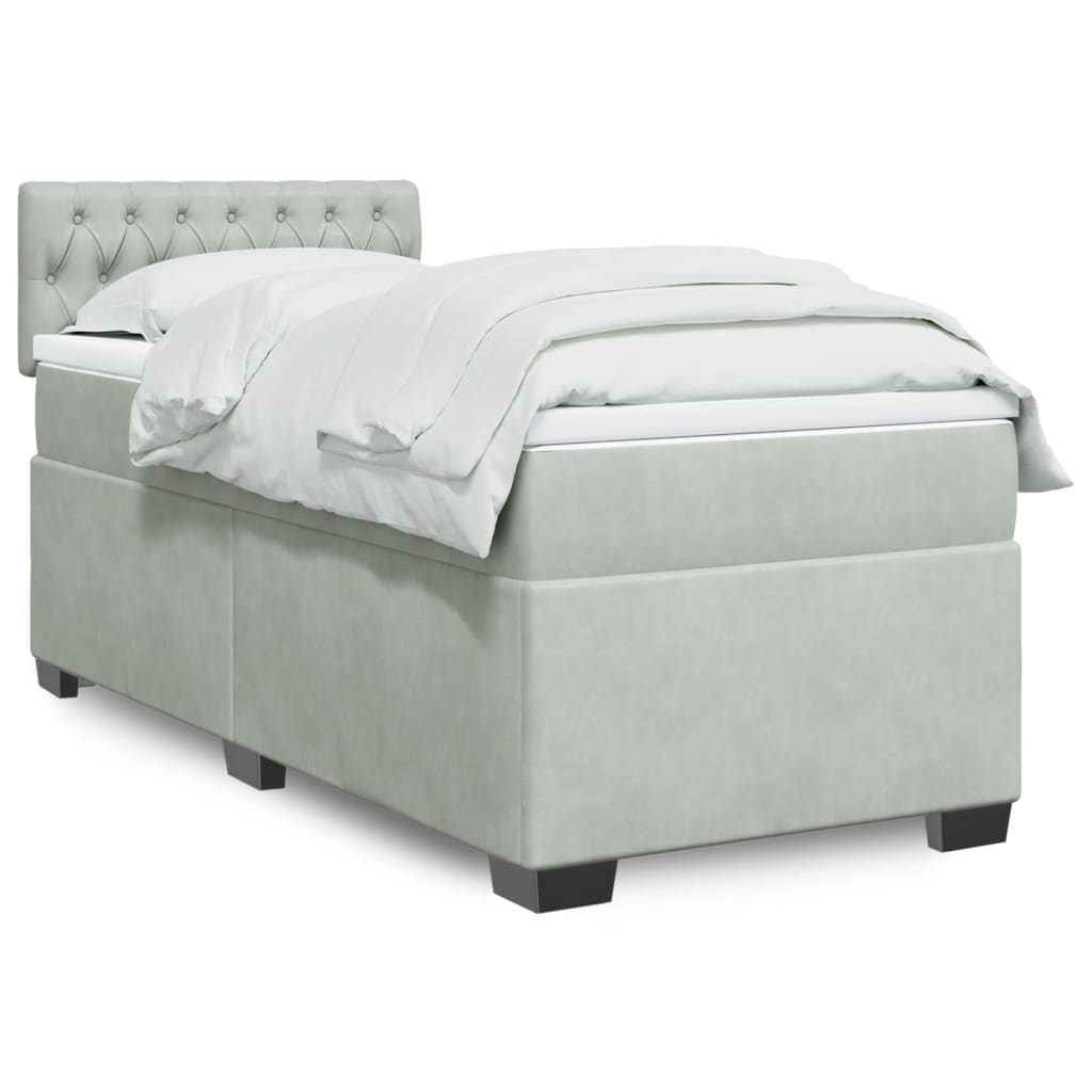 Lit De Box Spring Avec Matelas Et Led Velours