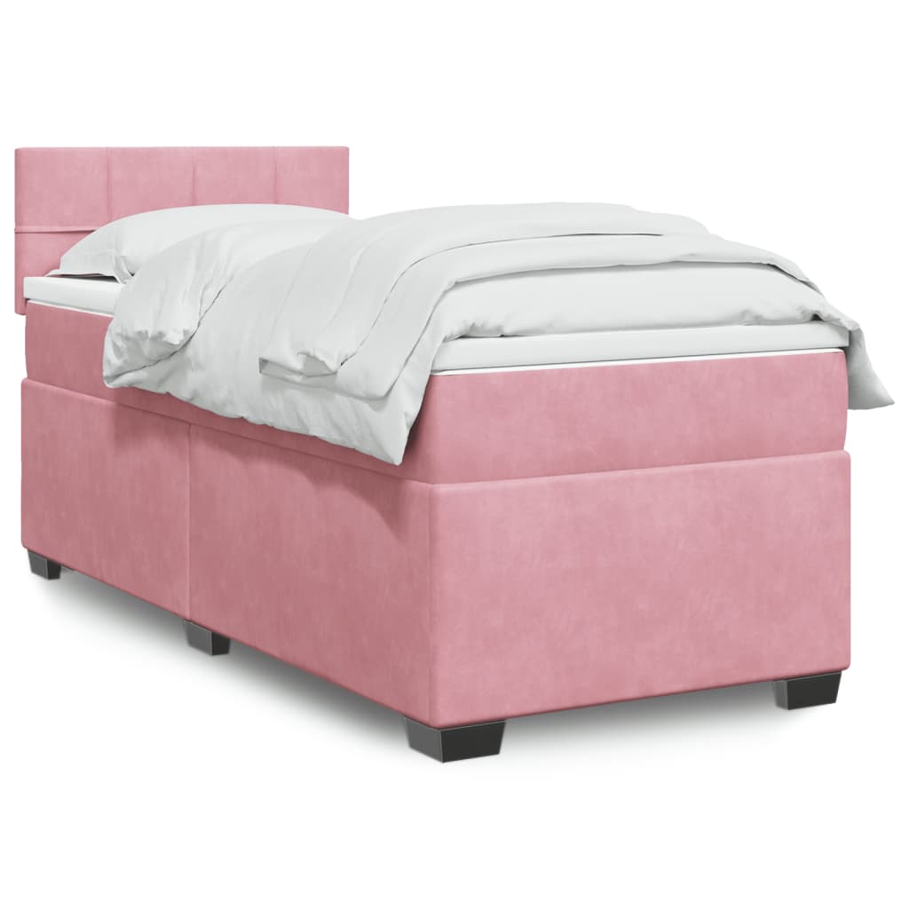 Lit De Box Spring Avec Matelas Et Led Velours