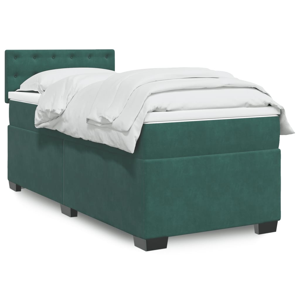 Lit De Box Spring Avec Matelas Et Led Velours
