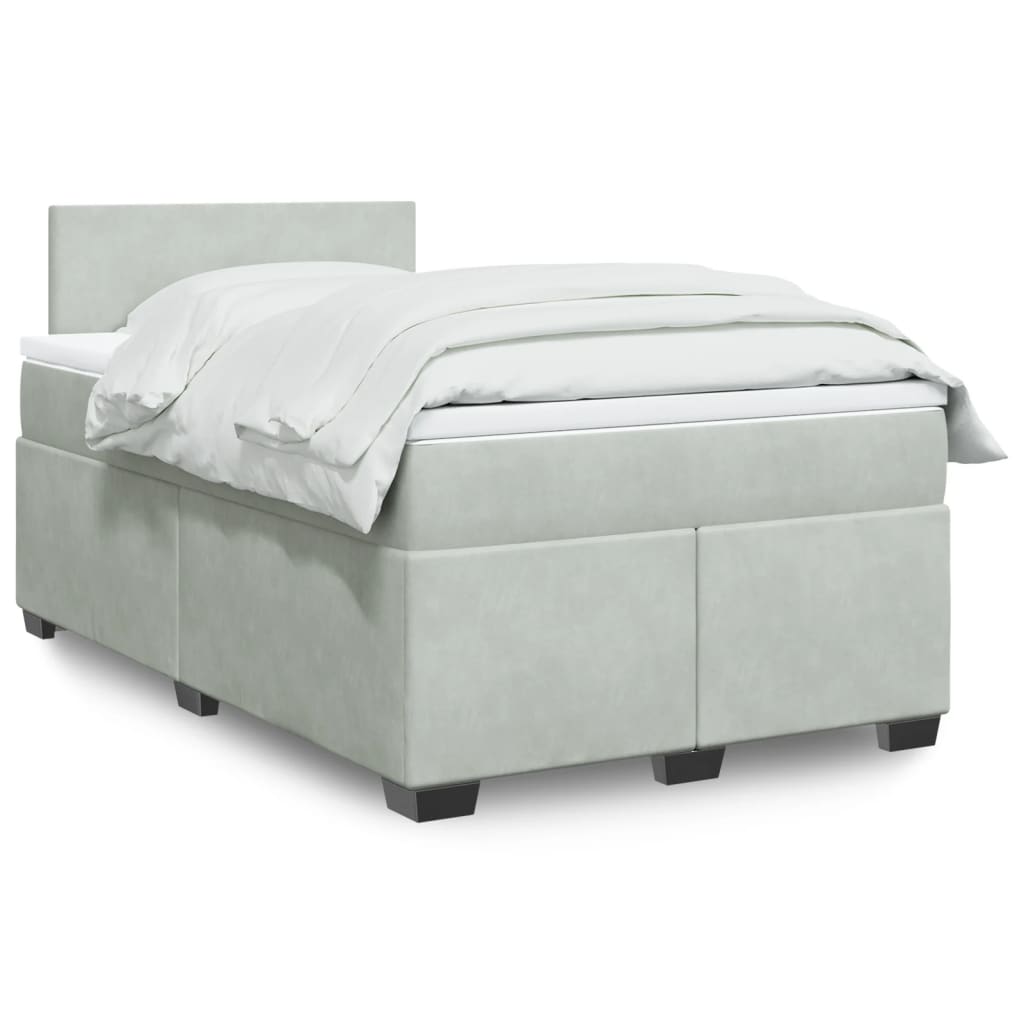 Lit De Box Spring Avec Matelas Et Led Velours