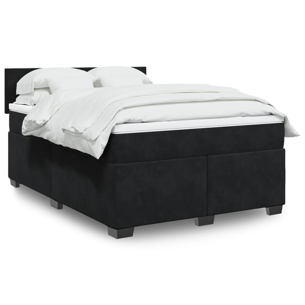 Lit De Box Spring Avec Matelas Et Led Velours