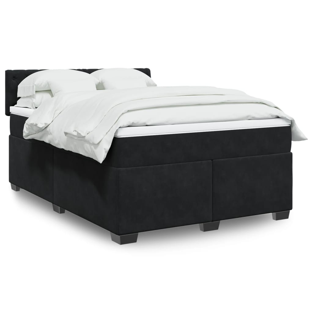 Lit De Box Spring Avec Matelas Et Led Velours
