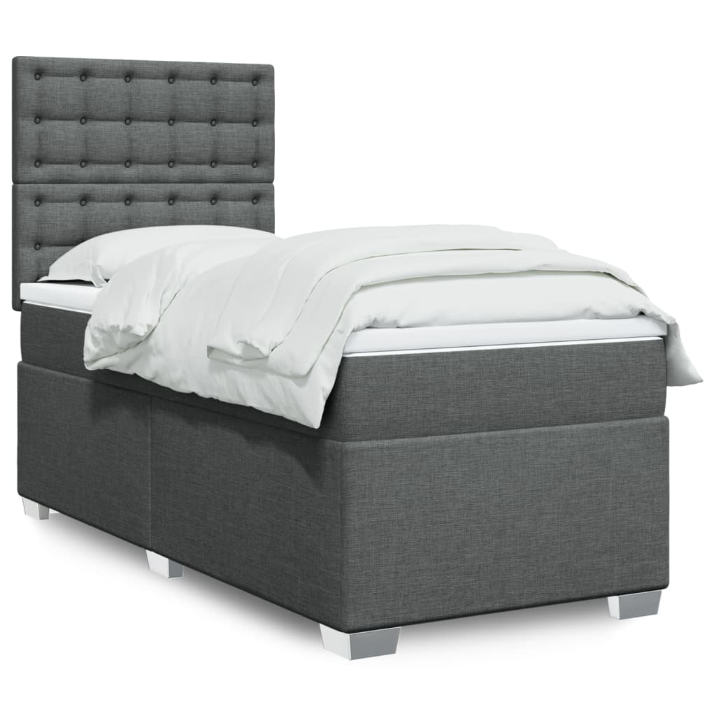 Lit Boxspring Avec Matelas Tissu