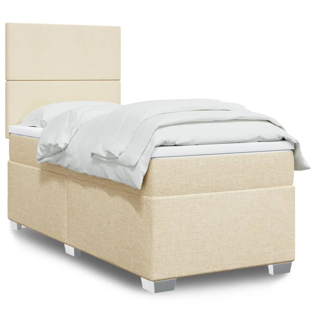 Lit Boxspring Avec Matelas Tissu