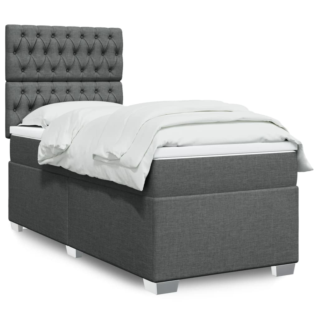 Lit Boxspring Avec Matelas Tissu