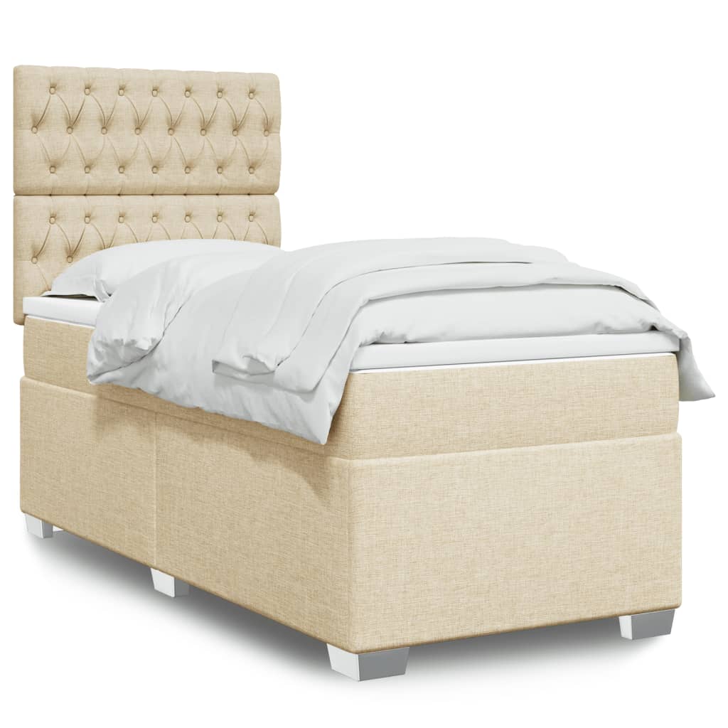 Lit Boxspring Avec Matelas Tissu